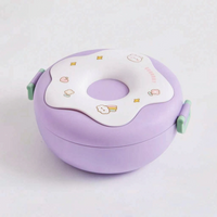 Cartoon Doughnut Shaped Compartment Lunch Box - Snacklet