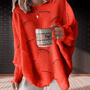 Damen-Herbstpullover aus Rippstoff mit asymmetrischem Saum – Annelie