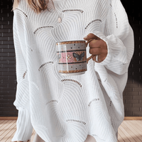 Dames herfsttrui van ribstof met asymmetrische zoom – Annelie