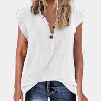 Losse Dames Zomerblouse met Knoopsluiting - Léa