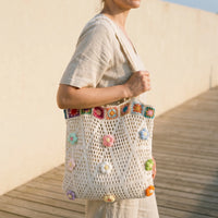 Casual Gehaakte Tas Met Bloemen - Florinta