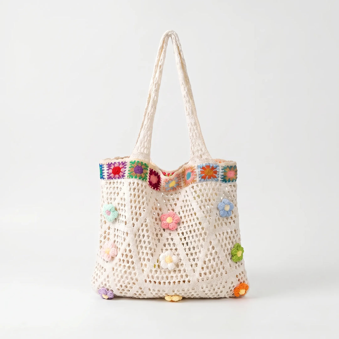 Casual Gehaakte Tas Met Bloemen - Florinta