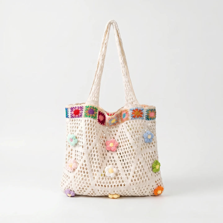 Casual Gehaakte Tas Met Bloemen - Florinta