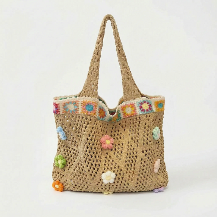 Casual Gehaakte Tas Met Bloemen - Florinta