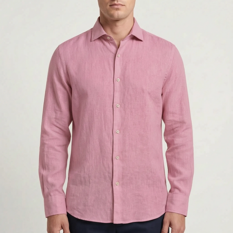 Casual Long-Sleeve Button-Up Shirt -  Bruce