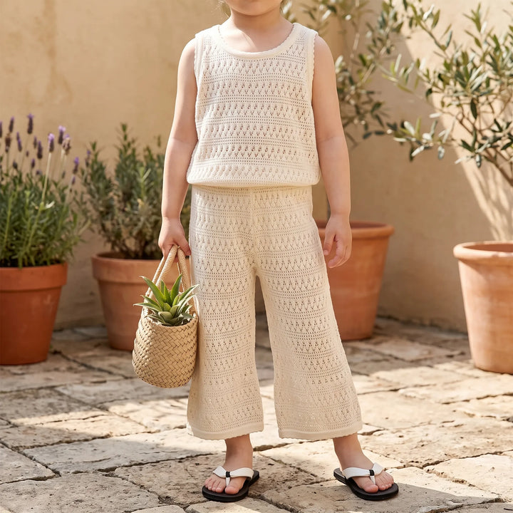 Casual Open-Work Summer Clothing Set - Aerina