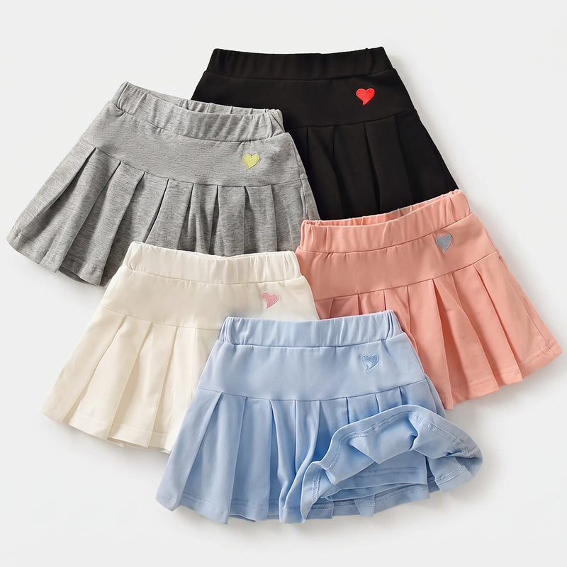 Casual Pleated A-Line Girls Skort - Kinvie
