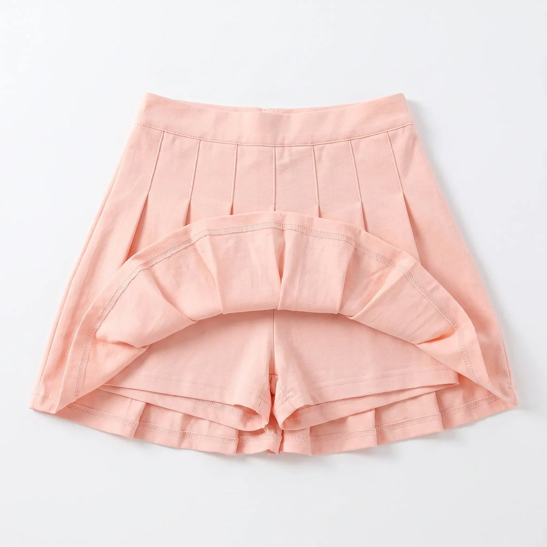 Casual Pleated A-Line Girls Skort - Kinvie