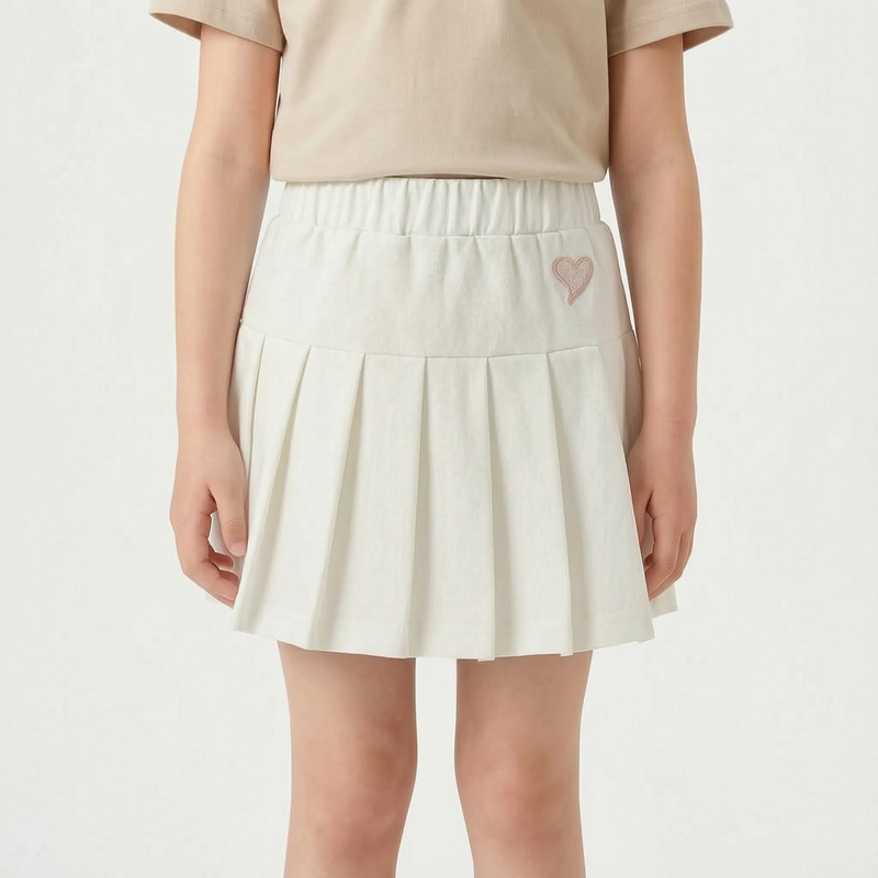 Casual Pleated A-Line Girls Skort - Kinvie