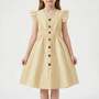 Casual Striped Flutter Sleeve Summer Dress - Aerilys