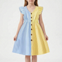 Casual Striped Flutter Sleeve Summer Dress - Aerilys