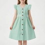Casual Striped Flutter Sleeve Summer Dress - Aerilys
