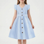 Casual Striped Flutter Sleeve Summer Dress - Aerilys