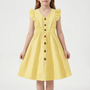 Casual Striped Flutter Sleeve Summer Dress - Aerilys