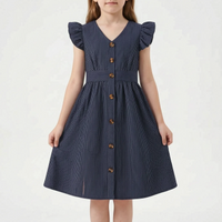 Casual Striped Flutter Sleeve Summer Dress - Aerilys