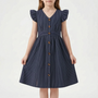 Casual Striped Flutter Sleeve Summer Dress - Aerilys