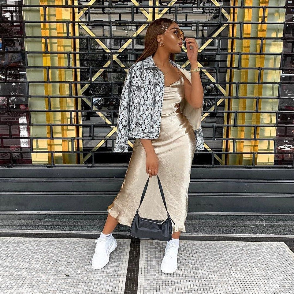 Sally Satin Dress | All eyes are on you with this dress