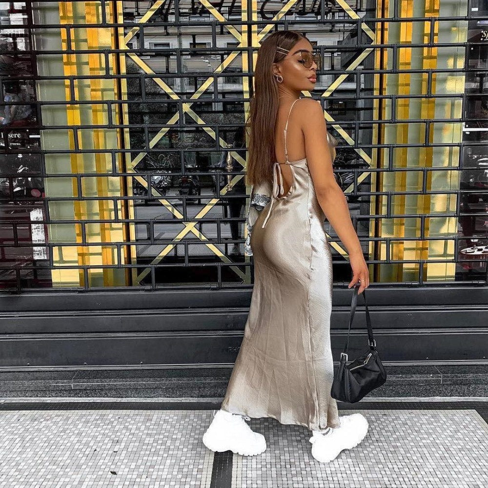 Sally Satin Dress | All eyes are on you with this dress