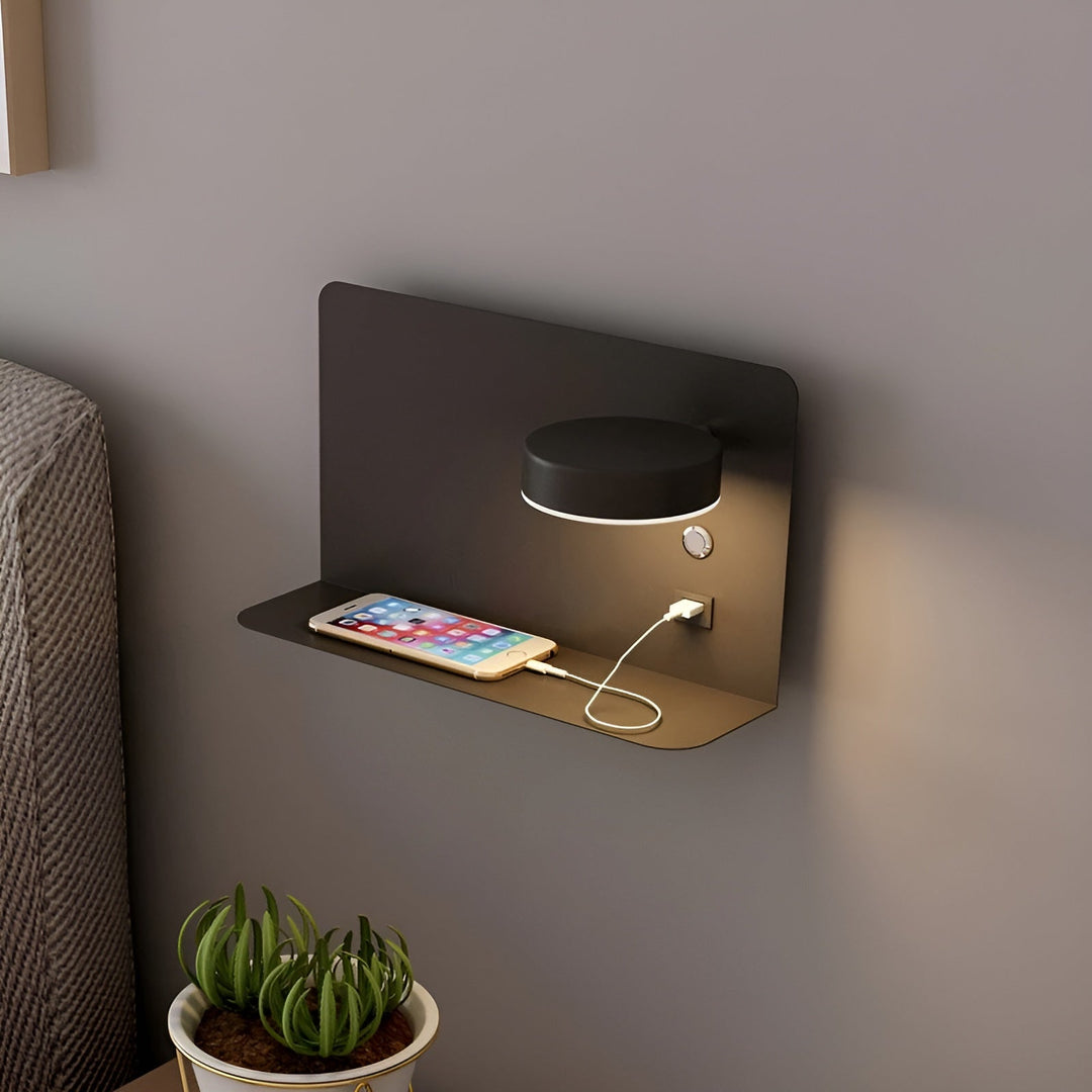 LED-Wandleuchte mit USB-Ladegerät und Schalter - GlowPort