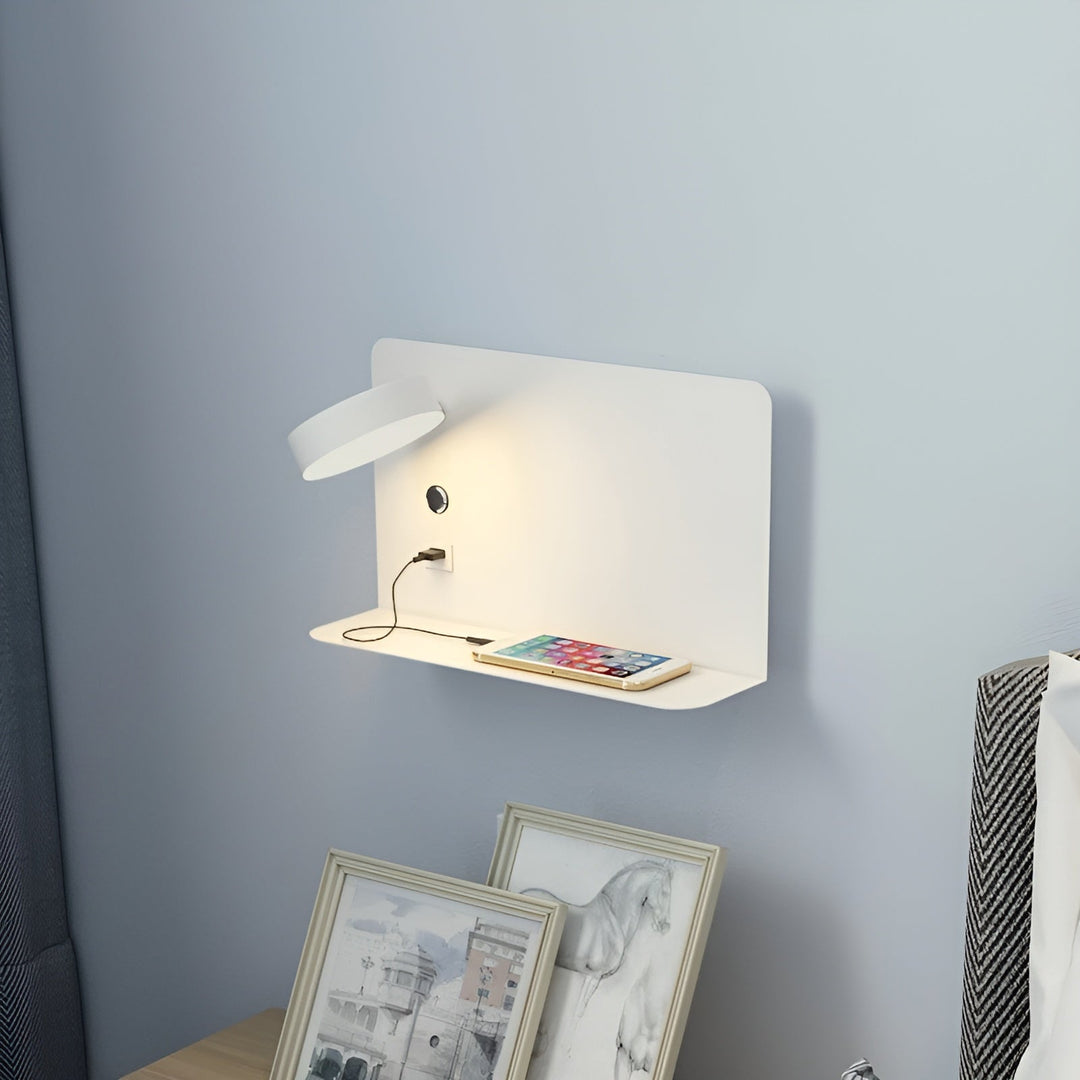 LED-Wandleuchte mit USB-Ladegerät und Schalter - GlowPort