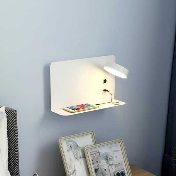 LED-Wandleuchte mit USB-Ladegerät und Schalter - GlowPort