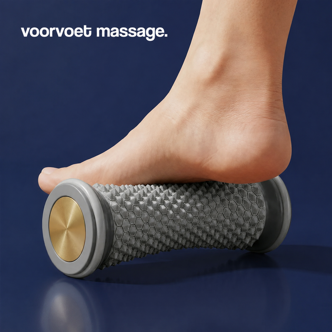 Voorvoet rolt over de noppenroller, gezien vanaf de zijkant, voor massage van de voorvoet 4