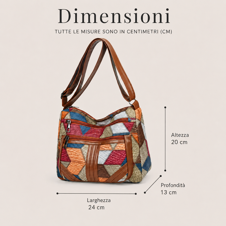 Patchwork Everyday Bag with Faux Leather Inserts 8