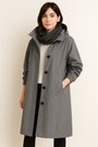 Langer Damen-Trenchcoat mit Kapuze – Ranya