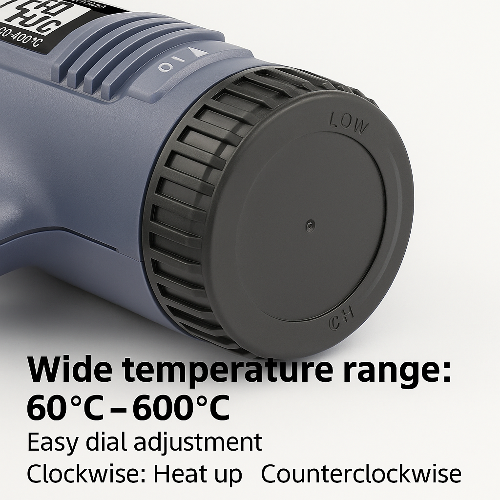 2000W Industrial Electric Heat Gun with Digital LCD Display Adjustable Temperature – ProTherm