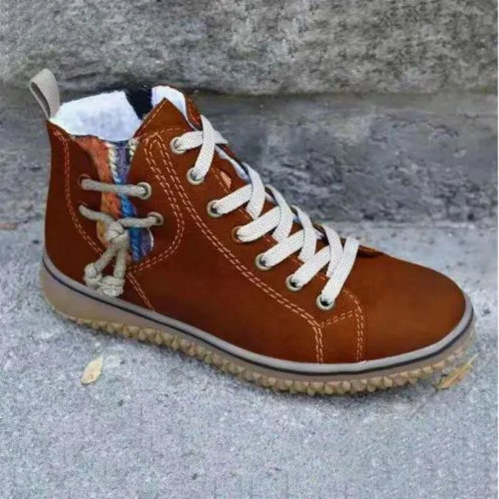 Klassische Vintage-Leder-Winterstiefel für Damen - Sofia