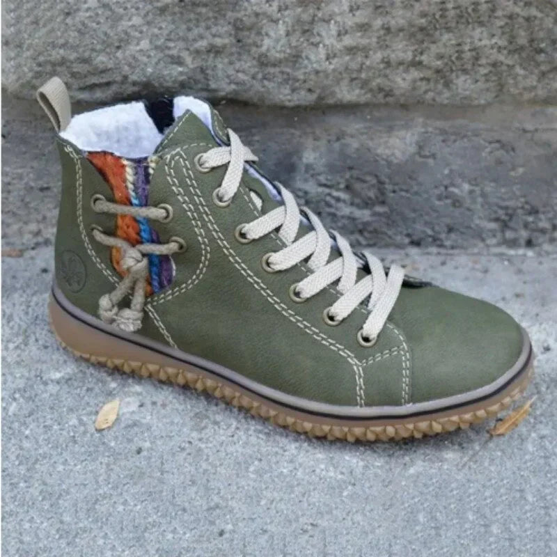 Klassische Vintage-Leder-Winterstiefel für Damen - Sofia