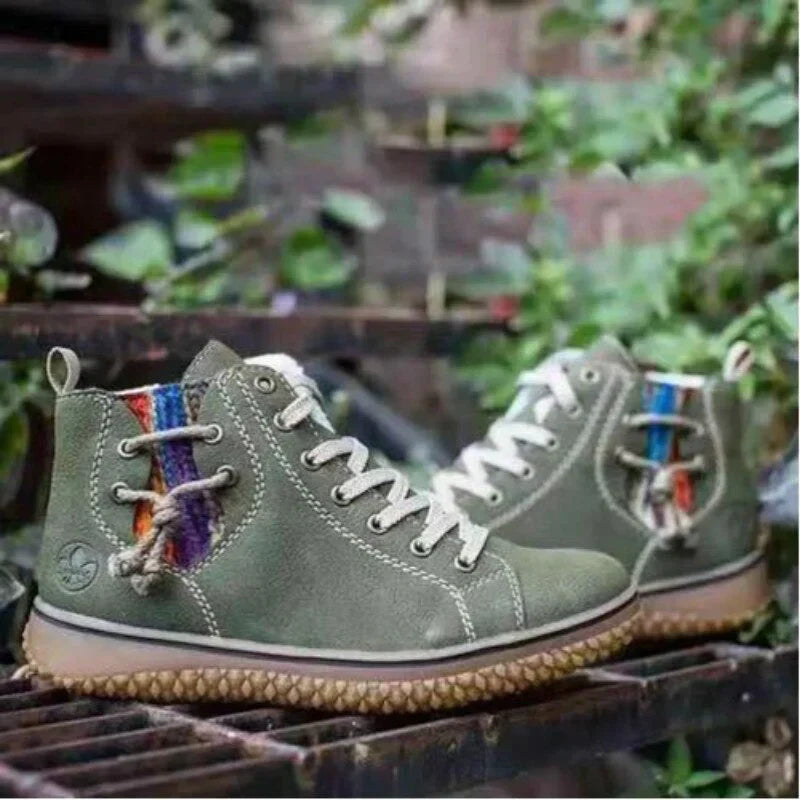 Klassische Vintage-Leder-Winterstiefel für Damen - Sofia