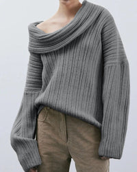 Legerer Gestrickter Pullover mit Einer Schulter - LuxeOne
