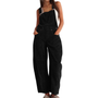 Women's Corduroy Wide-Leg Dungarees - Relaxed Utility Jumpsuit 2
