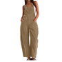 Women's Corduroy Wide-Leg Dungarees - Relaxed Utility Jumpsuit 4