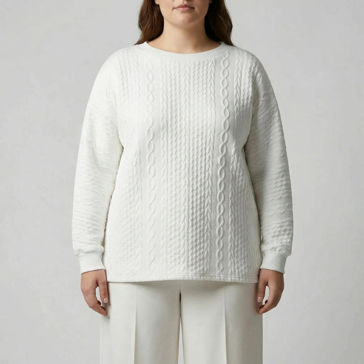 Chunky Cable Knit Pullover Sweater - Allison