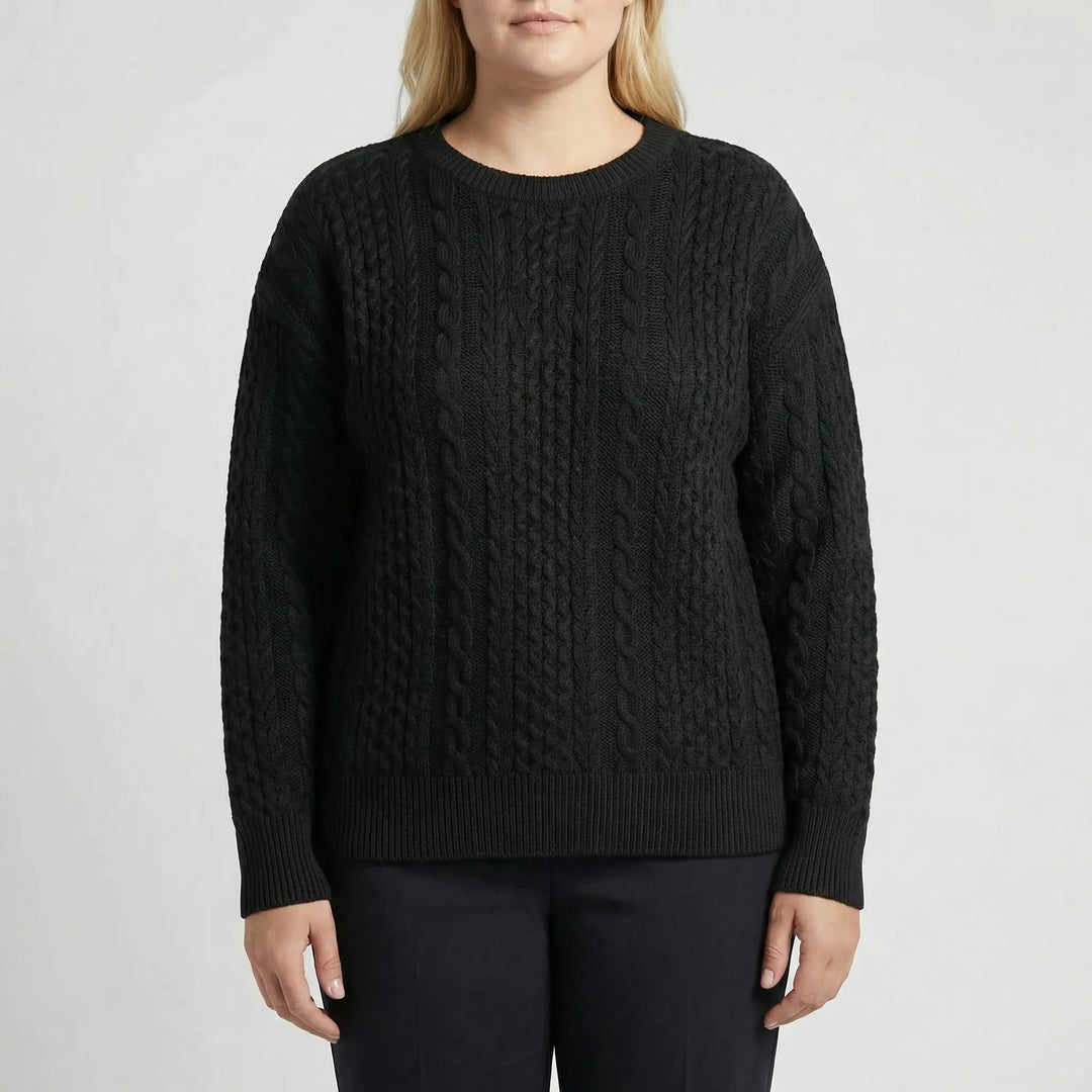 Chunky Cable Knit Pullover Sweater - Allison