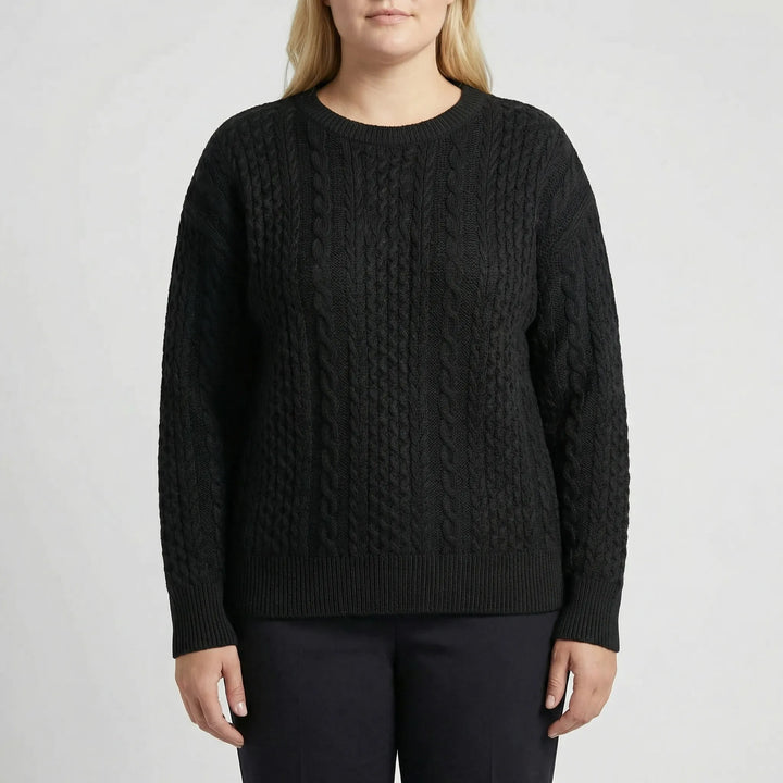 Chunky Cable Knit Pullover Sweater - Allison