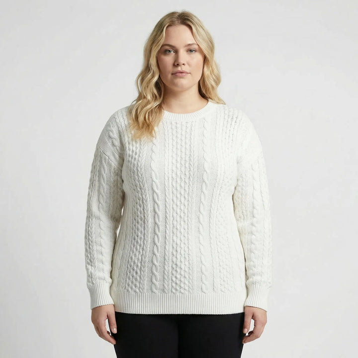 Chunky Cable Knit Pullover Sweater - Allison