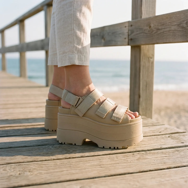 Chunky Retro Platformsandalen - Ruby