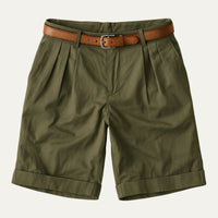Classic Men's Chino Shorts With Double Pleat And Turn-Up Hem 13