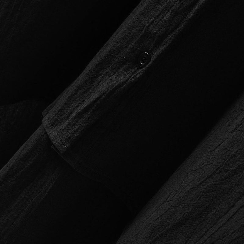 Luftige Damenbluse mit langen Ärmeln und Fronttaschen – Selene