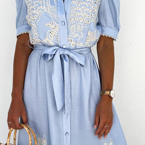 Maxikleid mit Stickerei – Celeste