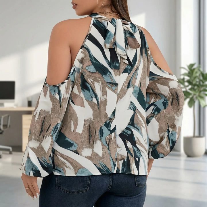 Cold-Shoulder Halter Top Plus Size - Marcella