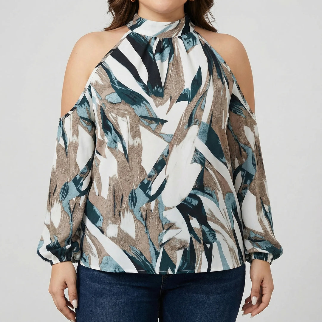 Cold-Shoulder Halter Top Plus Size - Marcella