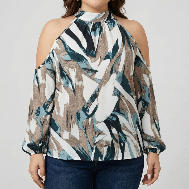 Cold-Shoulder Halter Top Plus Size - Marcella