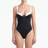 Colour-Block Strapless Beach Bodysuit - Lillian
