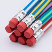Colourful Striped Novelty Flexible Pencils - Flexiloop