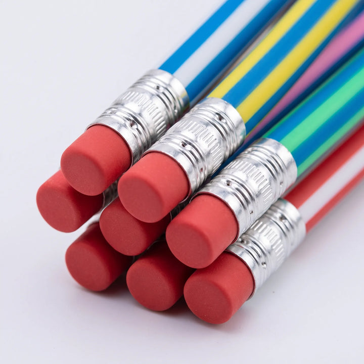 Colourful Striped Novelty Flexible Pencils - Flexiloop