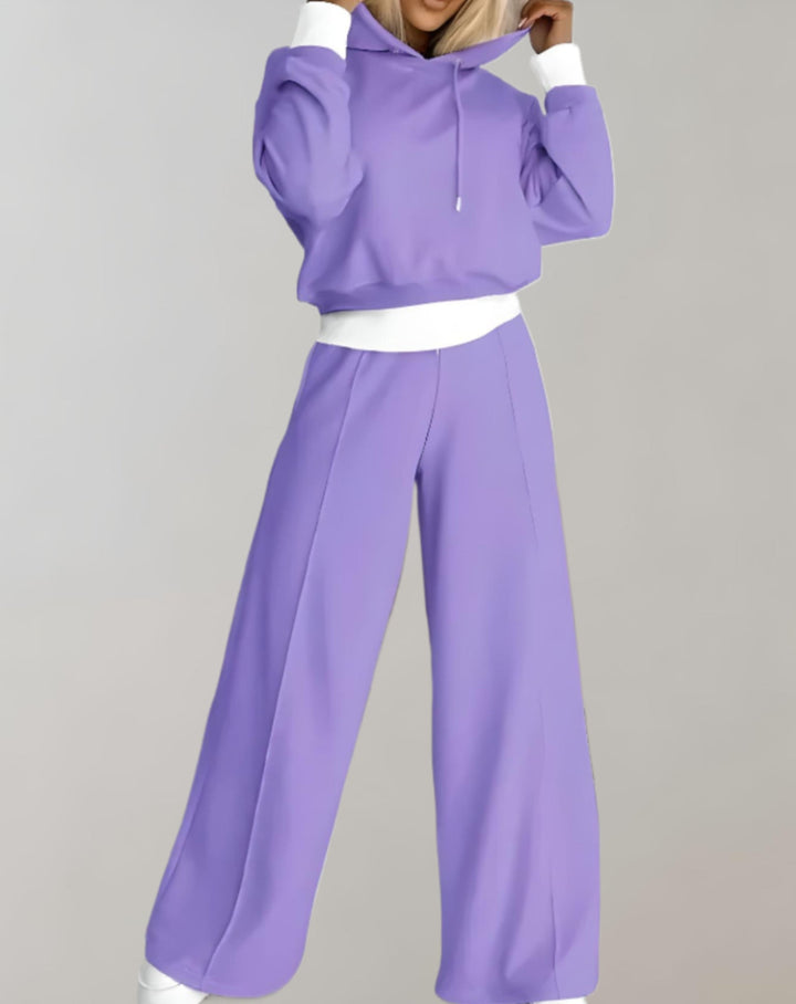 Cléo - Comfy Two-Piece Set with Hoodie and Wide Pants